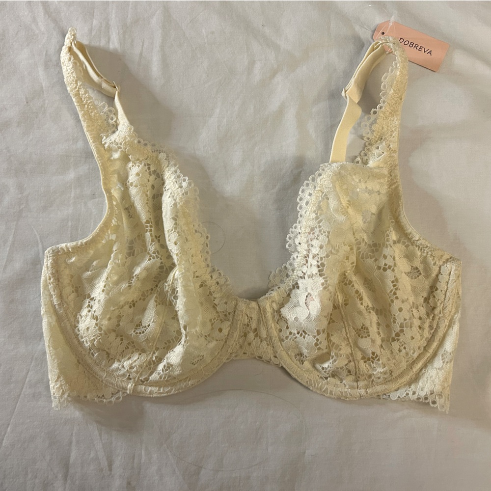 NWT Dobreva lace bra with underwear size 34DD